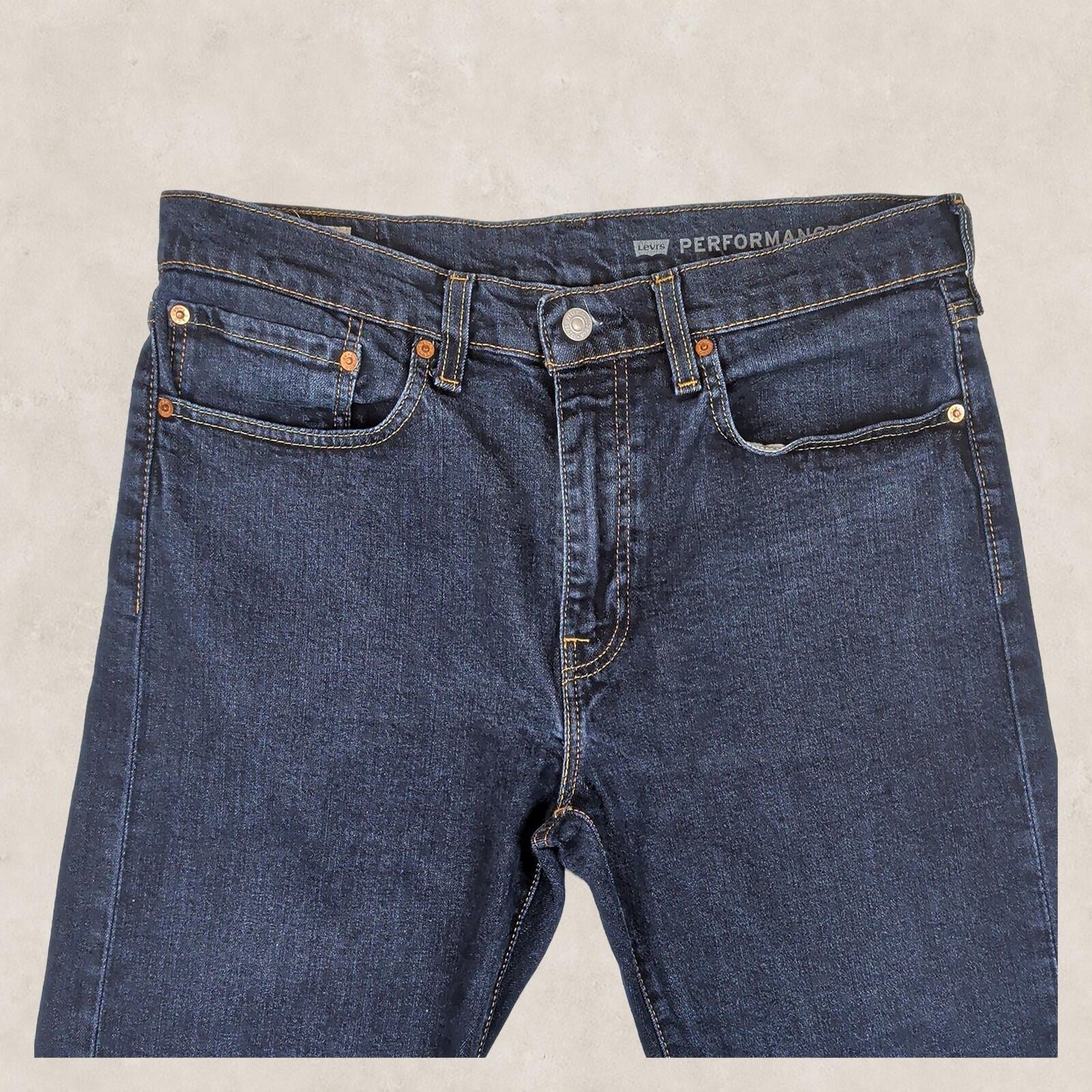 Levi's 502 Performance Mens Jeans W34 L34 Blue Regular Taper Denim