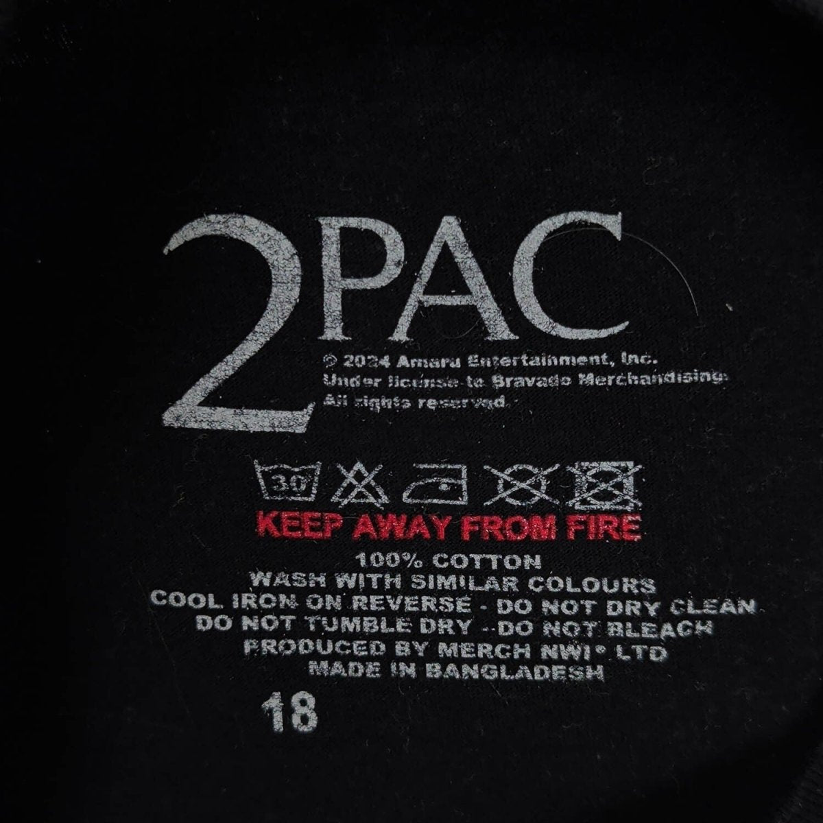 2Pac Tupac Shakur 2024 Portrait T-Shirt UK 18 Black Bravado Hip Hop Tee – product photo 3 | RewearableUK