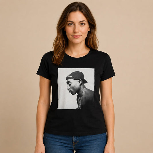 2Pac Tupac Shakur 2024 T-Shirt UK 18 Black Bravado Hip-Hop Tee – Music T-Shirt product photo 1 | RewearableUK
