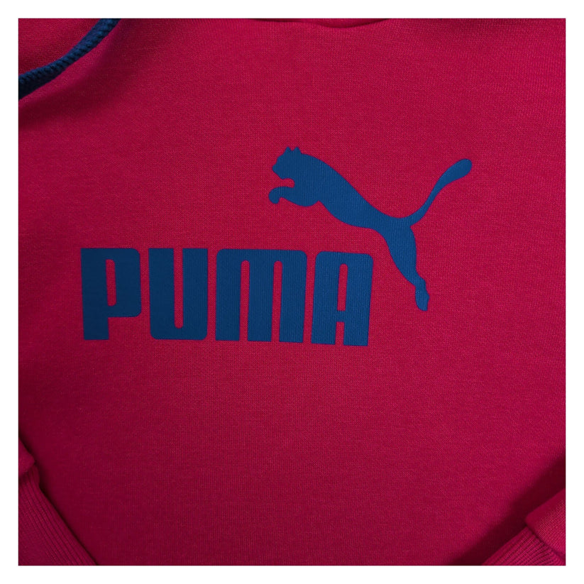 Puma Women's Hot Pink Logo Hoodie UK 10 Cotton Long Sleeve