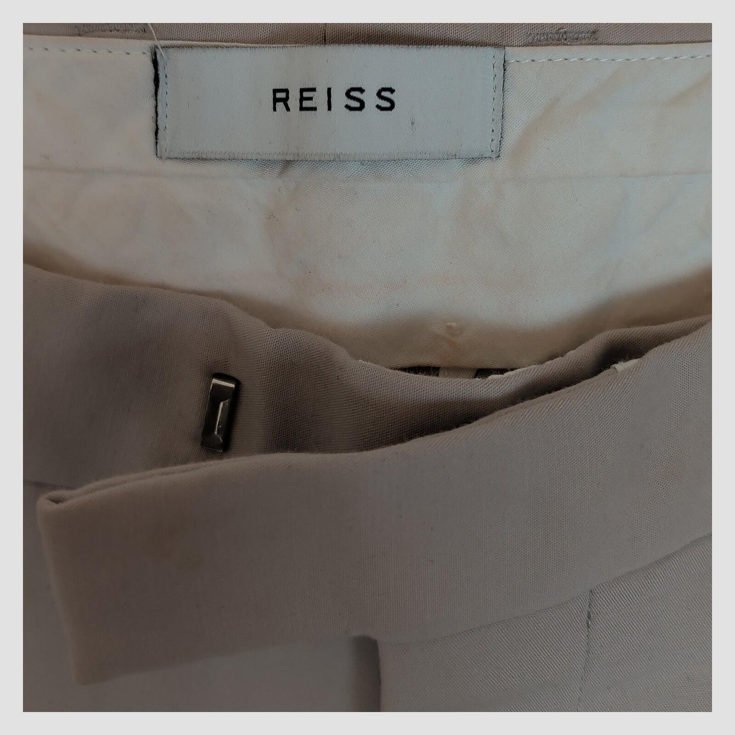 reiss westbury mens stone beige chinos smart casual trousers pants size 32