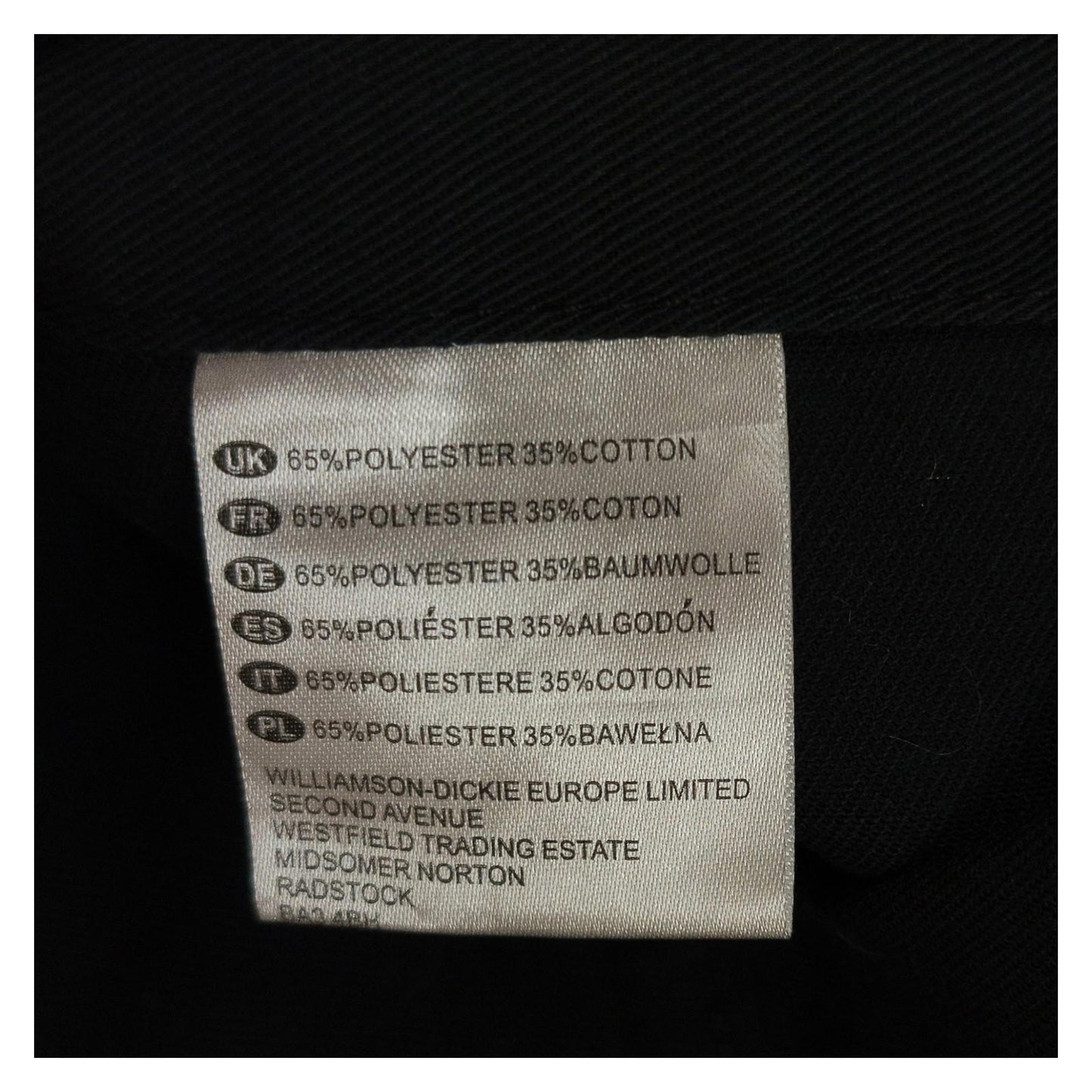 Dickies black cargo work trousers men's size W38 front view flat lay