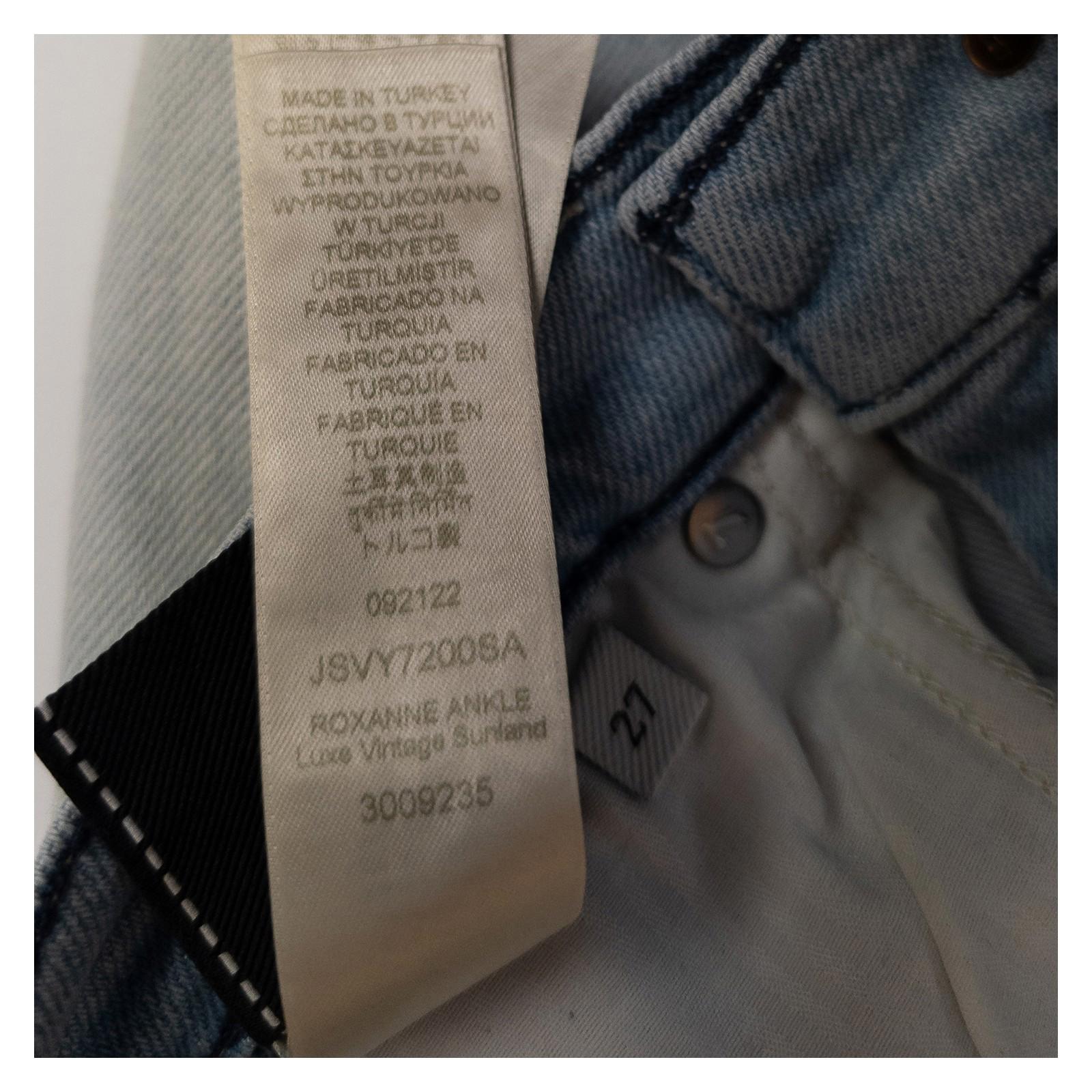 7 For All Mankind Roxanne Ankle Jeans W27 Luxe Vintage Sunland Light Blue Skinny by 7 For All Mankind – | RewearableUK