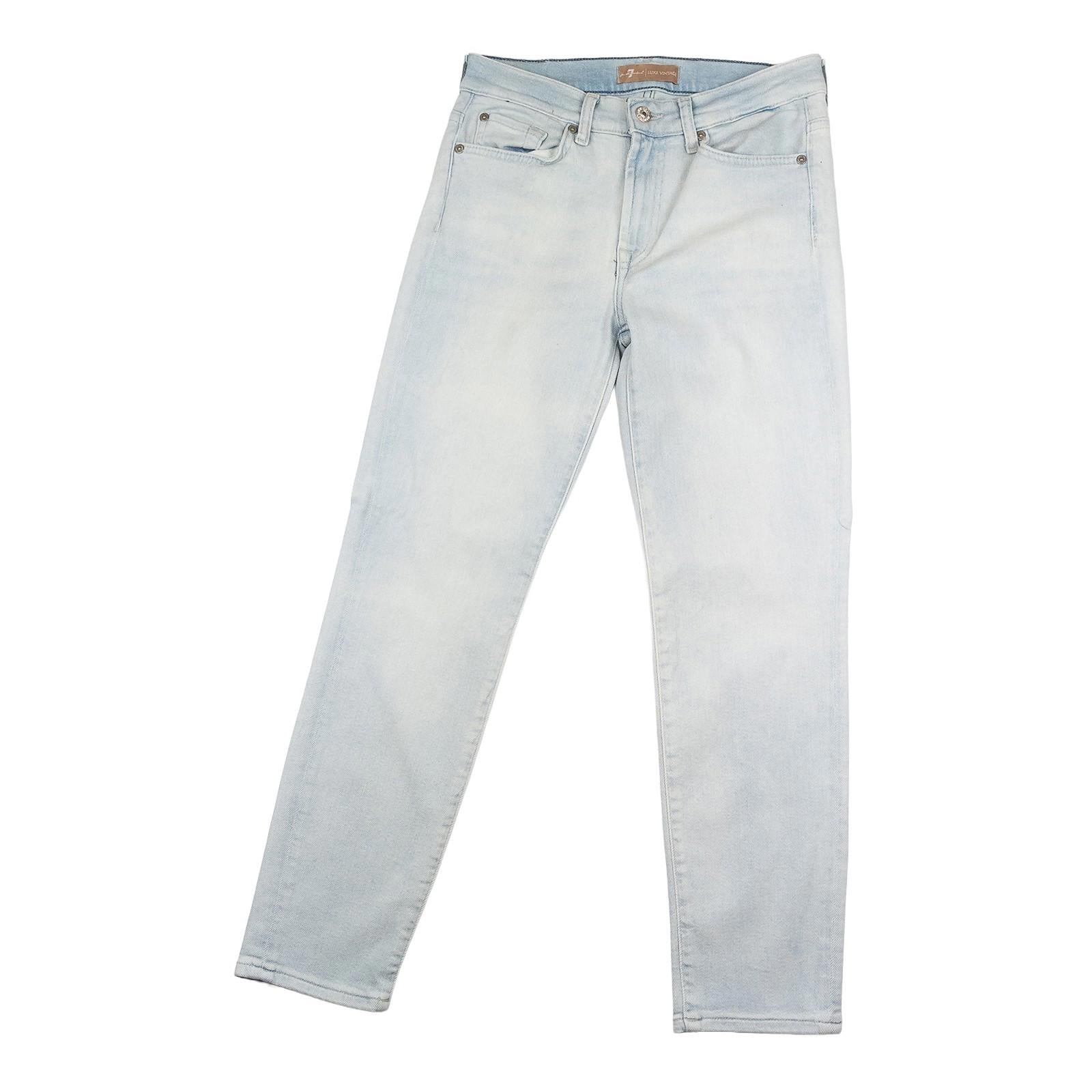 7 For All Mankind Roxanne Ankle Jeans W27 Luxe Vintage Sunland Light Blue Skinny by 7 For All Mankind – | RewearableUK