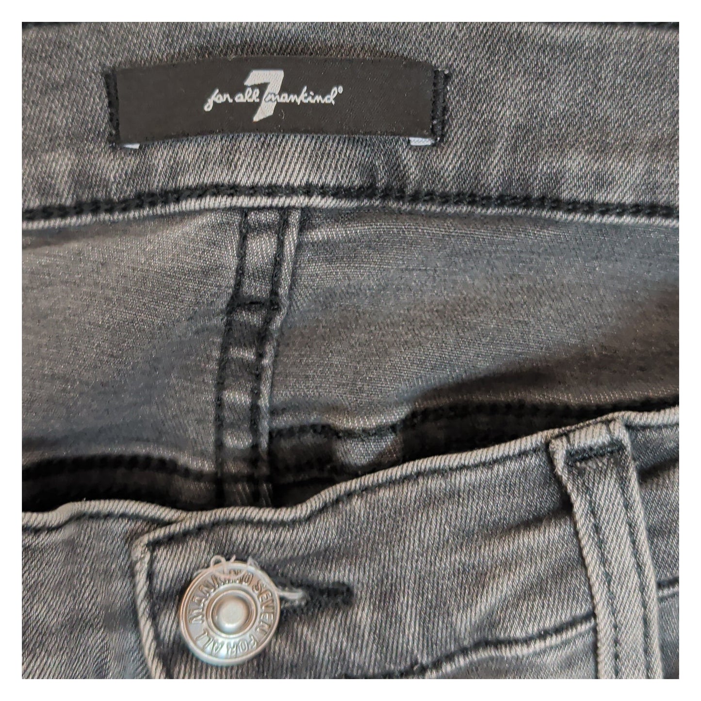 7 for all mankind womens grey faded slim skinny stretch denim jeans size w30 by 7 For All Mankind – JEANS | RewearableUK