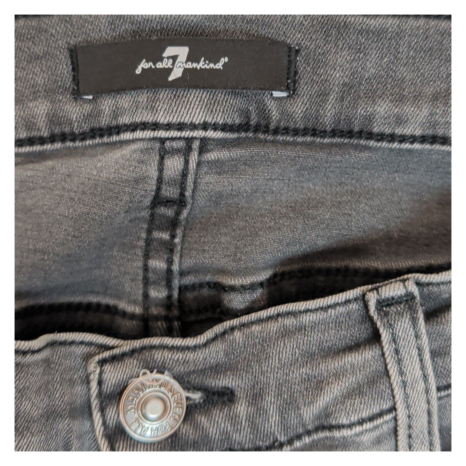 7 for all mankind womens grey faded slim skinny stretch denim jeans size w30 by 7 For All Mankind – JEANS | RewearableUK