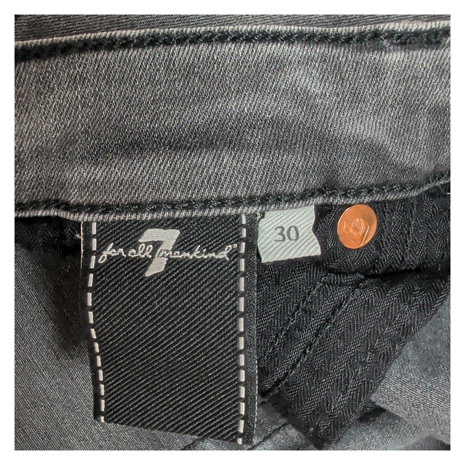 7 for all mankind womens grey faded slim skinny stretch denim jeans size w30 by 7 For All Mankind – JEANS | RewearableUK