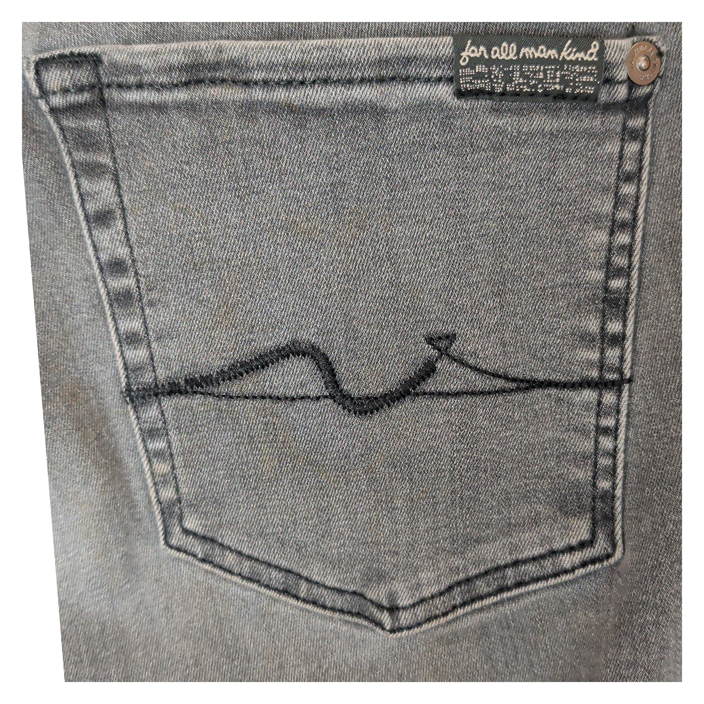 7 for all mankind womens grey faded slim skinny stretch denim jeans size w30 by 7 For All Mankind – JEANS | RewearableUK