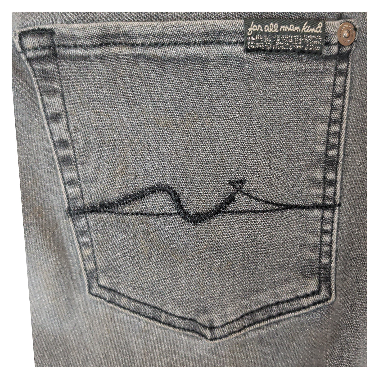 7 for all mankind womens grey faded slim skinny stretch denim jeans size w30 by 7 For All Mankind – JEANS | RewearableUK