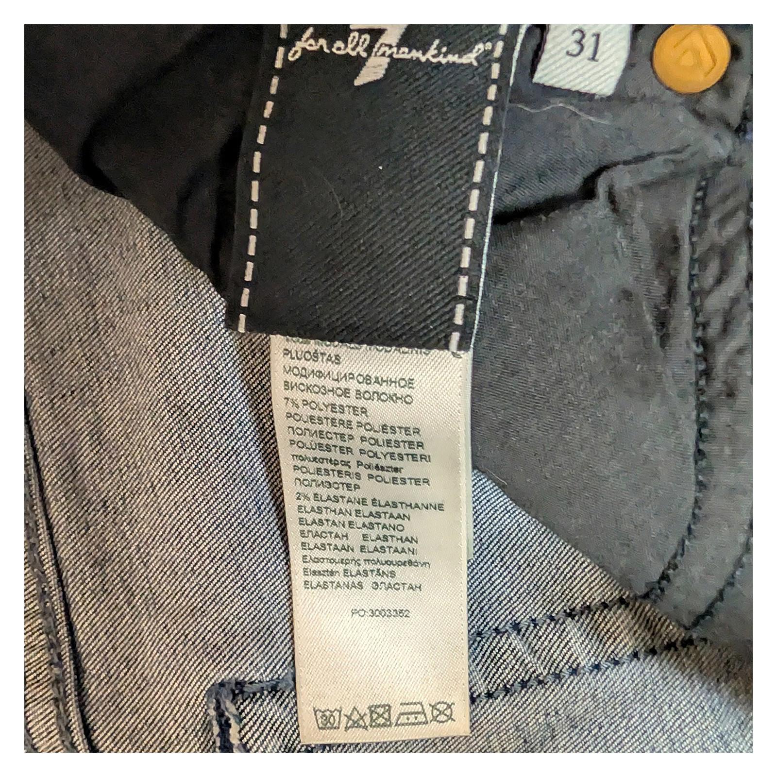 7 For All Mankind Women's Skinny Jeans Size 31 Blue Stretch Denim Mid Rise by 7 For All Mankind – | RewearableUK