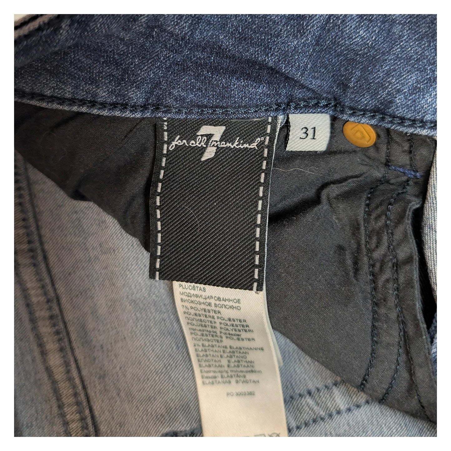 7 For All Mankind Women's Skinny Jeans Size 31 Blue Stretch Denim Mid Rise by 7 For All Mankind – | RewearableUK