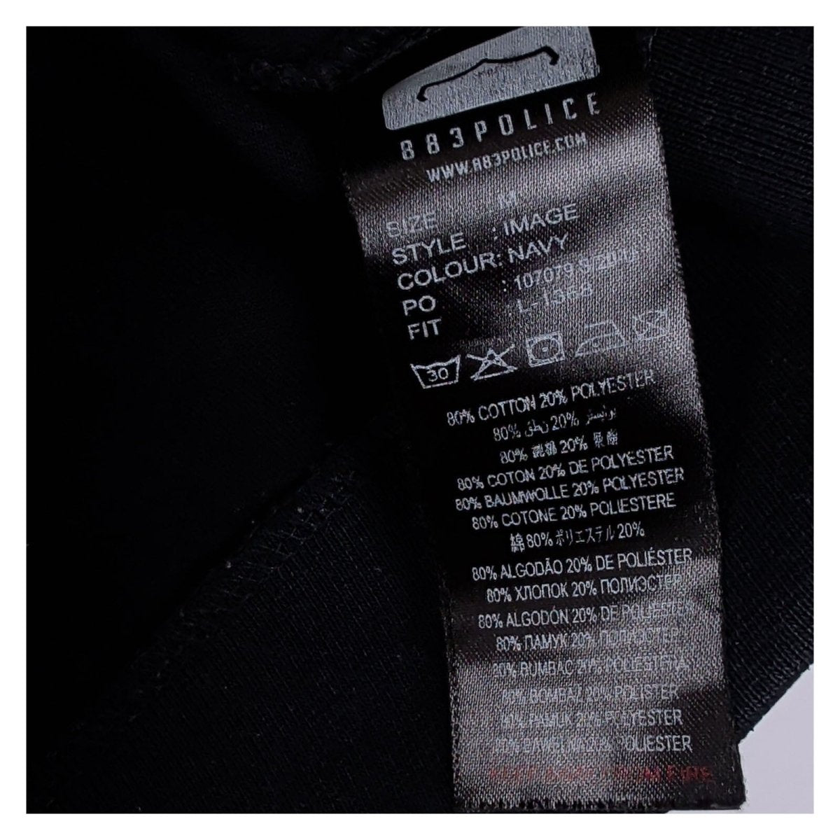 883 Police Men's Sweatshirt M Navy Logo Tape Cotton Polyester – product photo 7 | RewearableUK