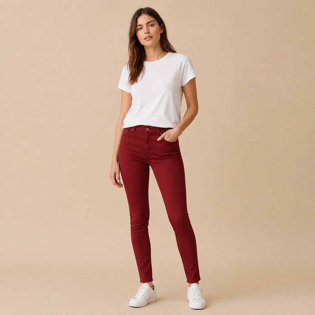 Tommy Hilfiger Milan RW Red Skinny Jeans W25