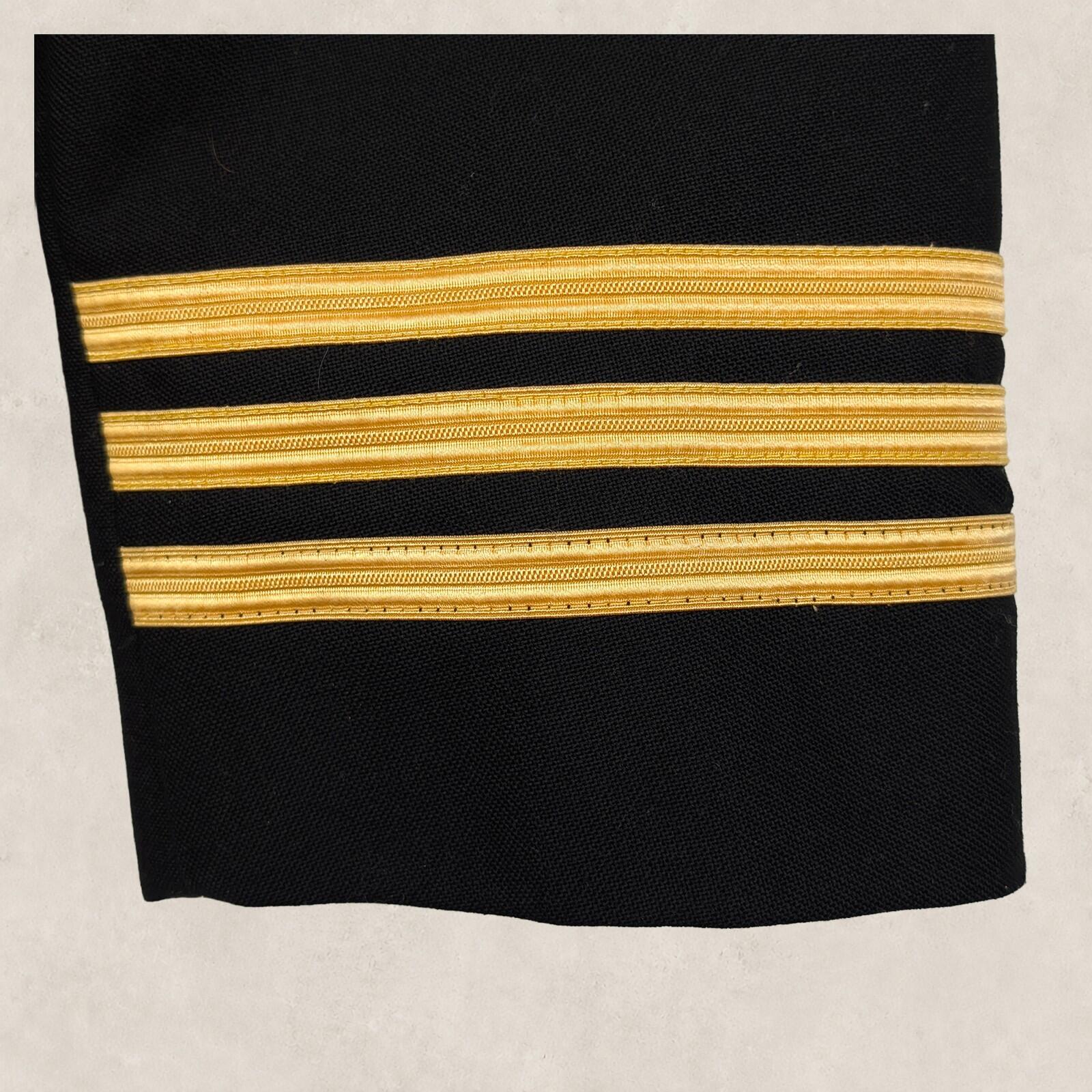 AAC Pilot Uniform Mens Black Aviation Blazer Jacket 40R Gold Stripe Wool by aac – | RewearableUK