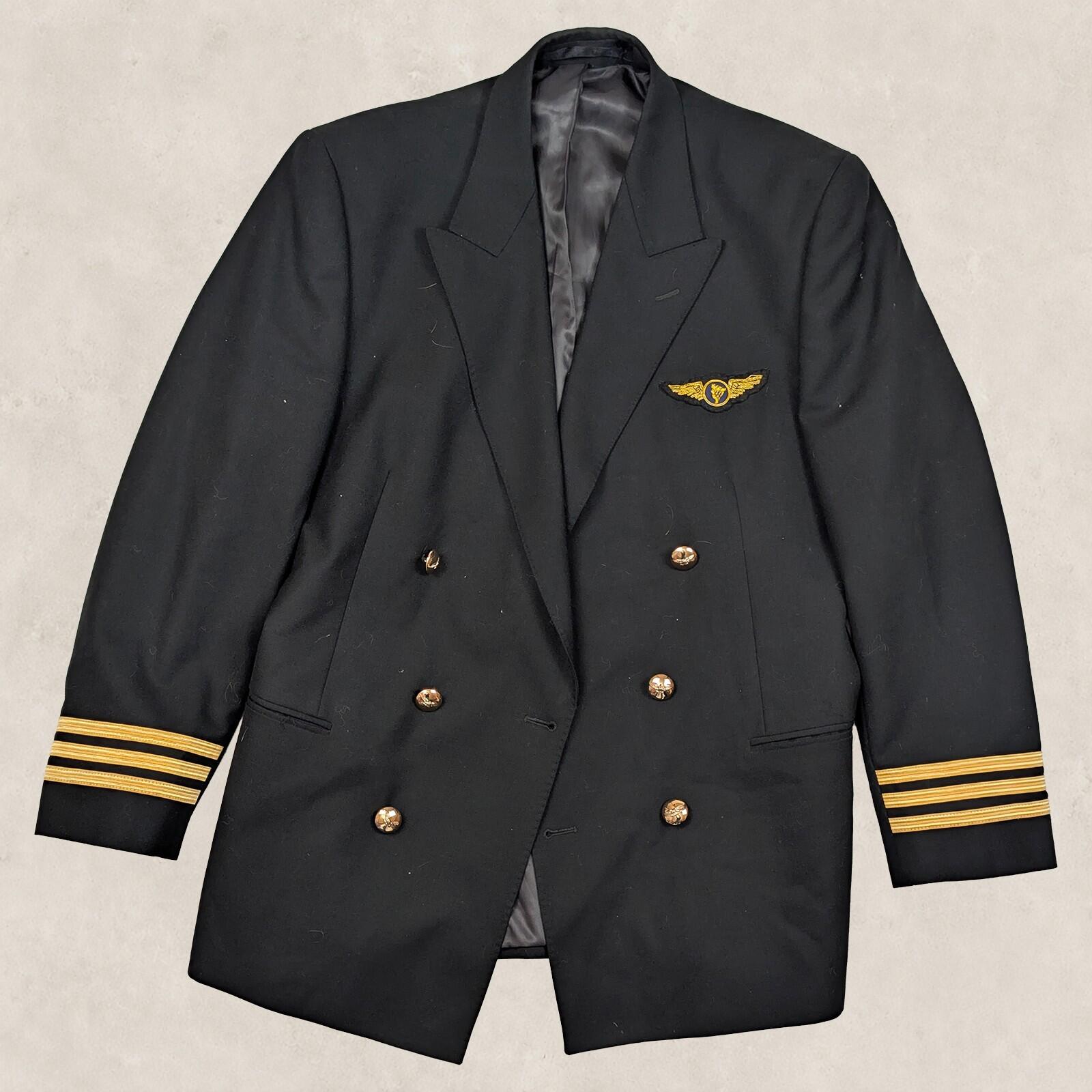 AAC Pilot Uniform Mens Black Aviation Blazer Jacket 40R Gold Stripe Wool by aac – | RewearableUK