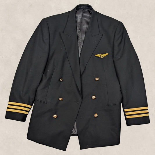 AAC Pilot Uniform Mens Black Aviation Blazer Jacket 40R Gold Stripe Wool by aac – | RewearableUK