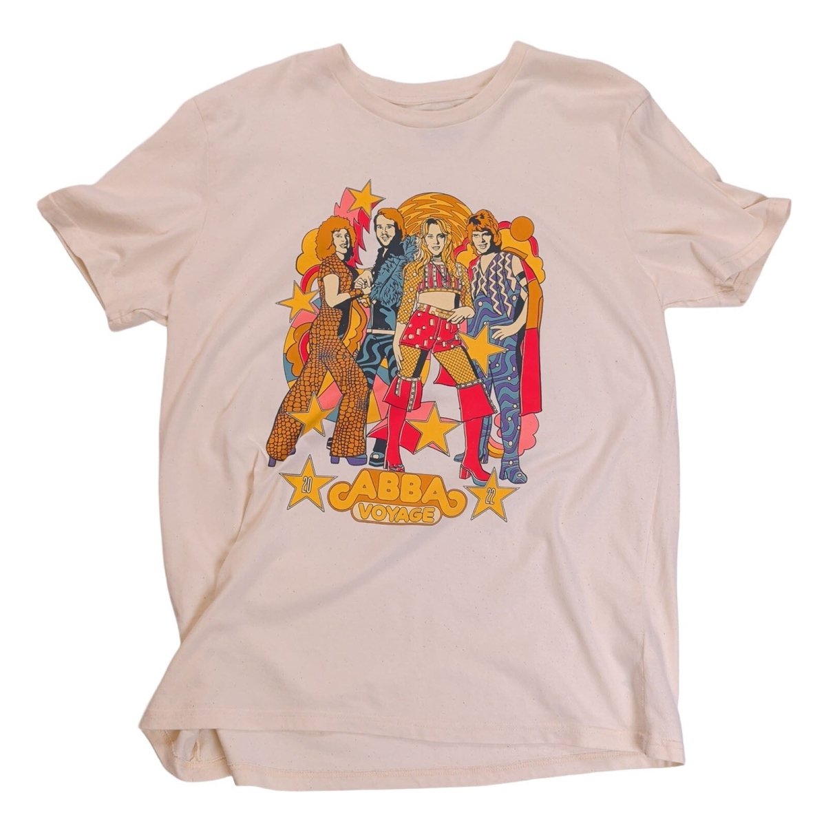 ABBA Voyage Unisex Adults T-Shirt XL Cream Graphic Organic Cotton – product photo 1 | RewearableUK
