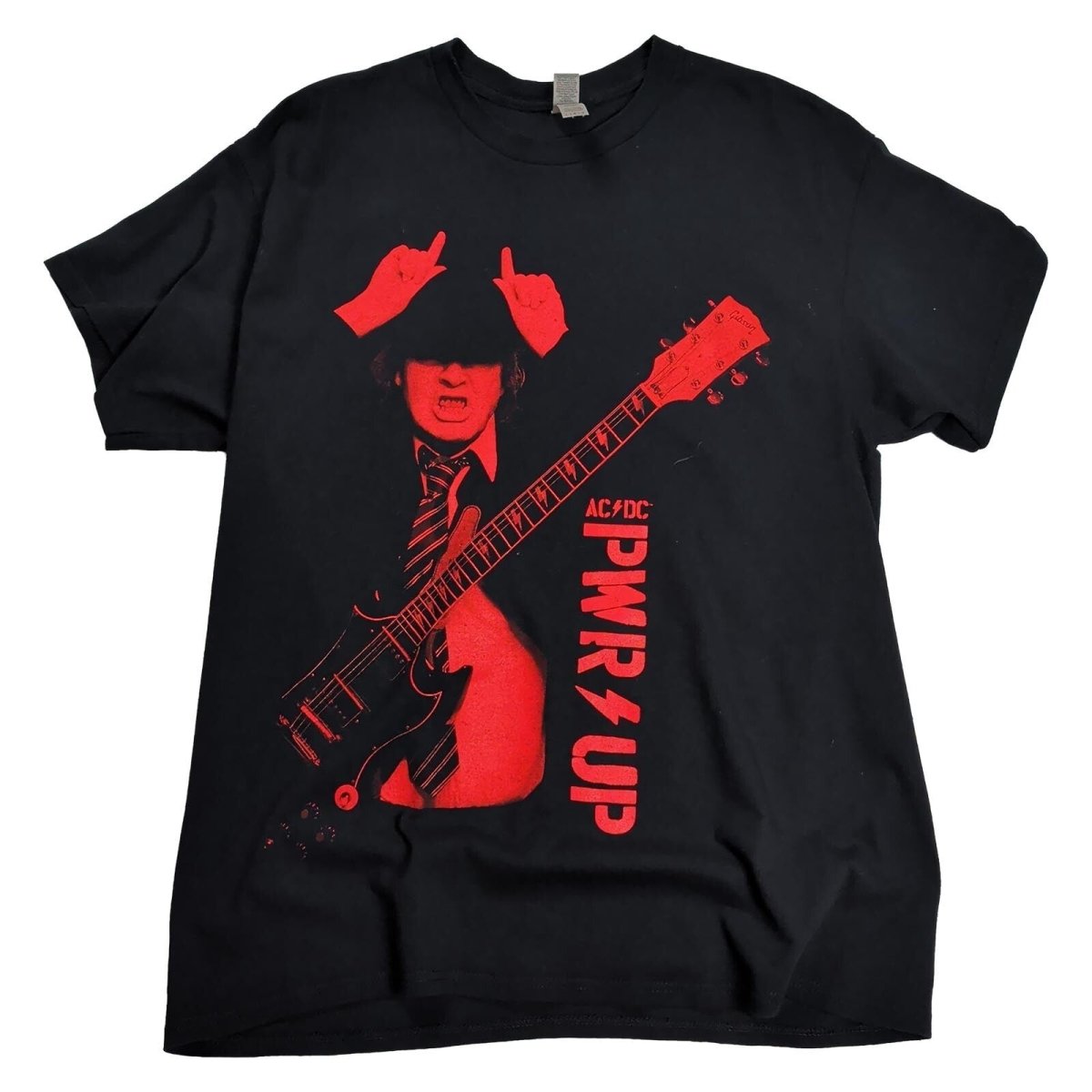 AC/DC PWR UP Angus Young T-Shirt L Black Gildan Double Sided Rock Band Tee – product photo 1 | RewearableUK