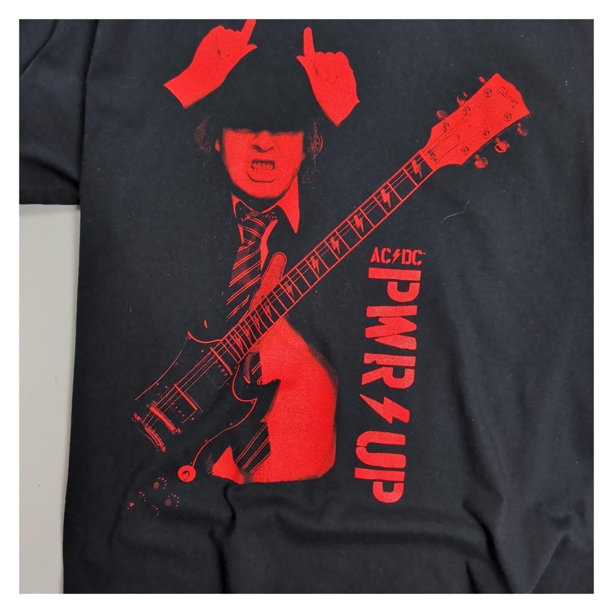 AC/DC PWR UP Angus Young T-Shirt L Black Gildan Double Sided Rock Band Tee – product photo 3 | RewearableUK