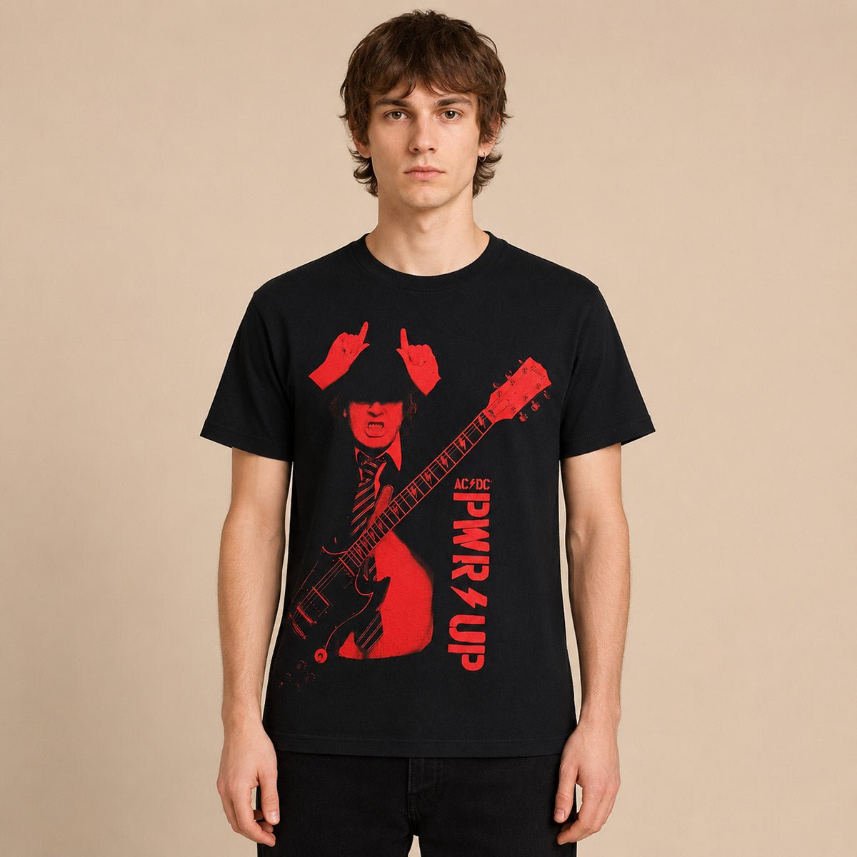 AC/DC PWR UP Angus Young T-Shirt L Black Gildan – product photo 1 | RewearableUK