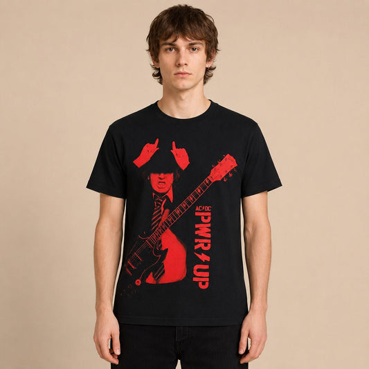 AC/DC PWR UP Angus Young T-Shirt L Black Gildan – product photo 1 | RewearableUK