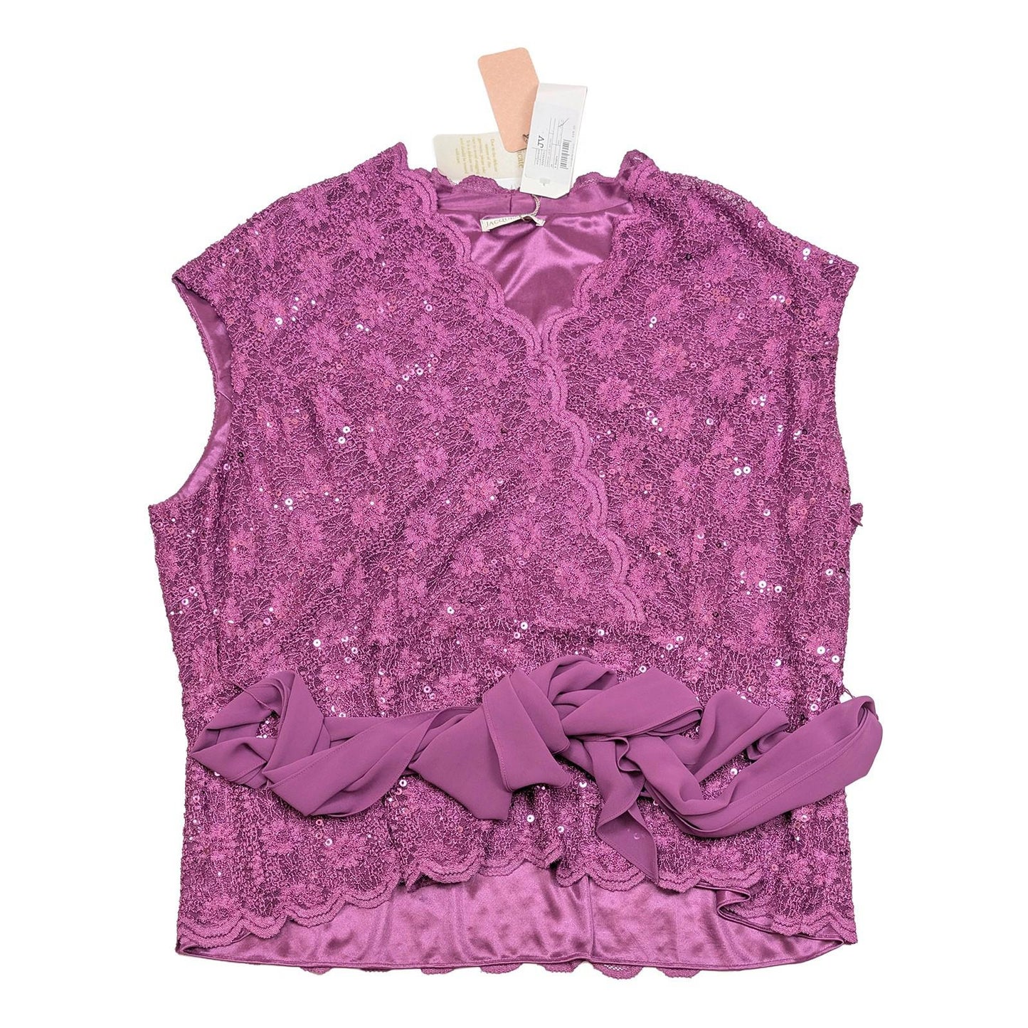 acques Vert Purple Sequin Lace Top UK 24 BNWT Plus Size Occasion Wedding Belted by acques Vert – | RewearableUK