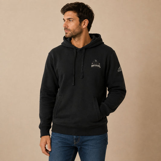 adidas Bethel College Hoodie XL Black Pullover Sleeve Logo – Sweater & Hoodie product photo 1 | RewearableUK