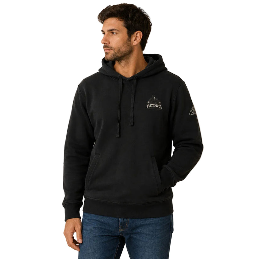 adidas Bethel College Hoodie XL Black Pullover Sleeve Logo – Sweater & Hoodie product photo 1 | RewearableUK