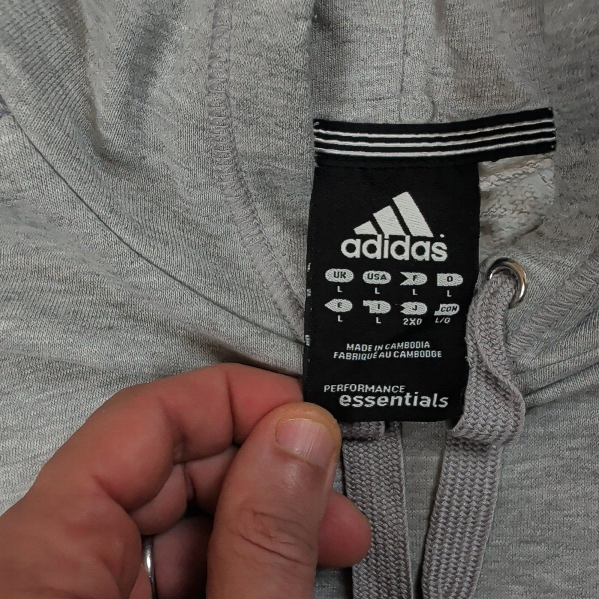 adidas Essentials Men's Hoodie L Grey Black – product photo 5 | RewearableUK