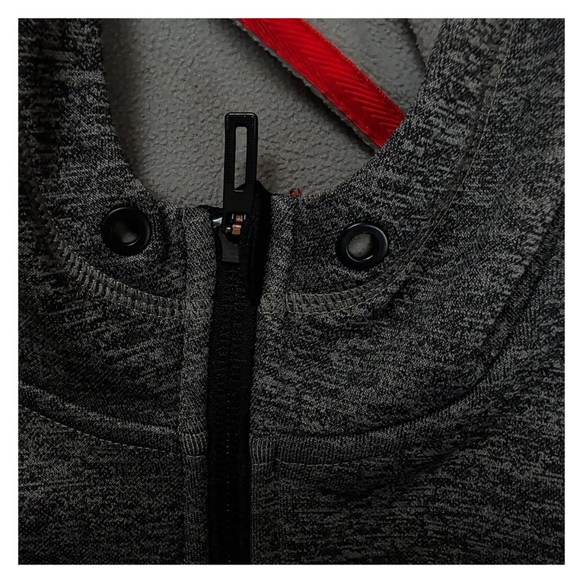 adidas Full Zip Hooded Sweatshirt S Grey Black Marl Red Logo Sports Hoodie – product photo 9 | RewearableUK