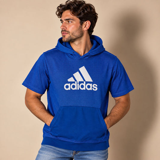 adidas men Hoodie XL Blue Graphic Logo – Hoodie product photo 1 | RewearableUK