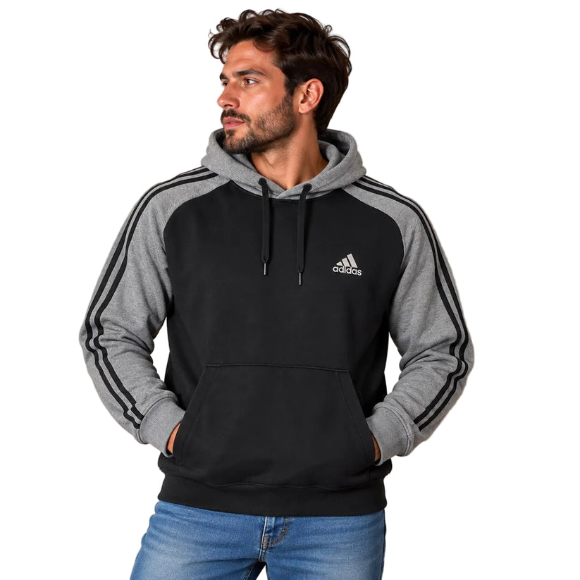 adidas Men's Colourblock Hoodie XL Black Grey – Hoodie product photo 1 | RewearableUK