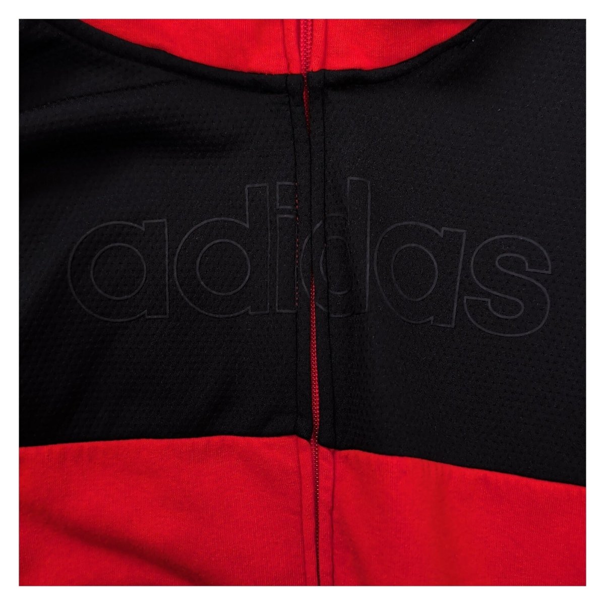 adidas Mens Hoodie M Red Black Striped Zip Polyester – product photo 7 | RewearableUK