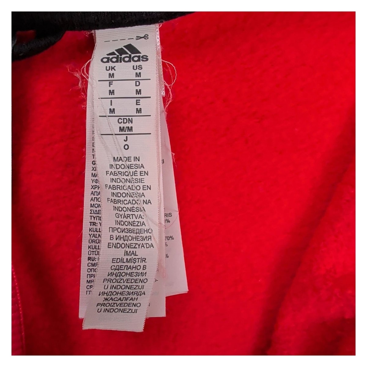 adidas Mens Hoodie M Red Black Striped Zip Polyester – product photo 6 | RewearableUK