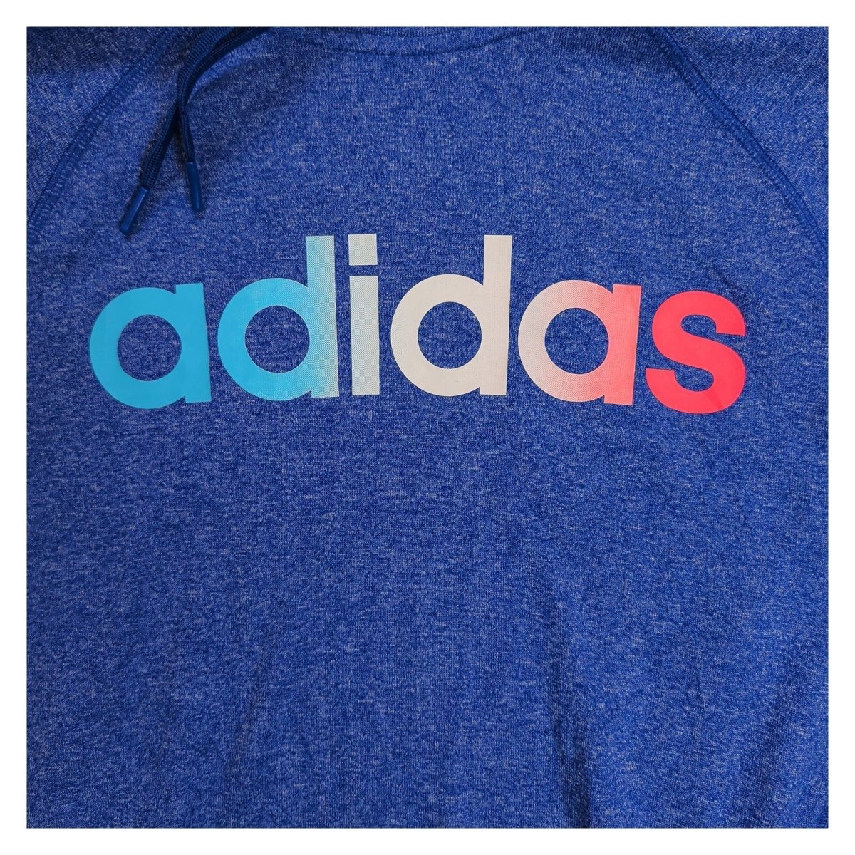 adidas Men's Hoodie Medium Blue Climawarm 100% Polyester Graphic Print – product photo 3 | RewearableUK
