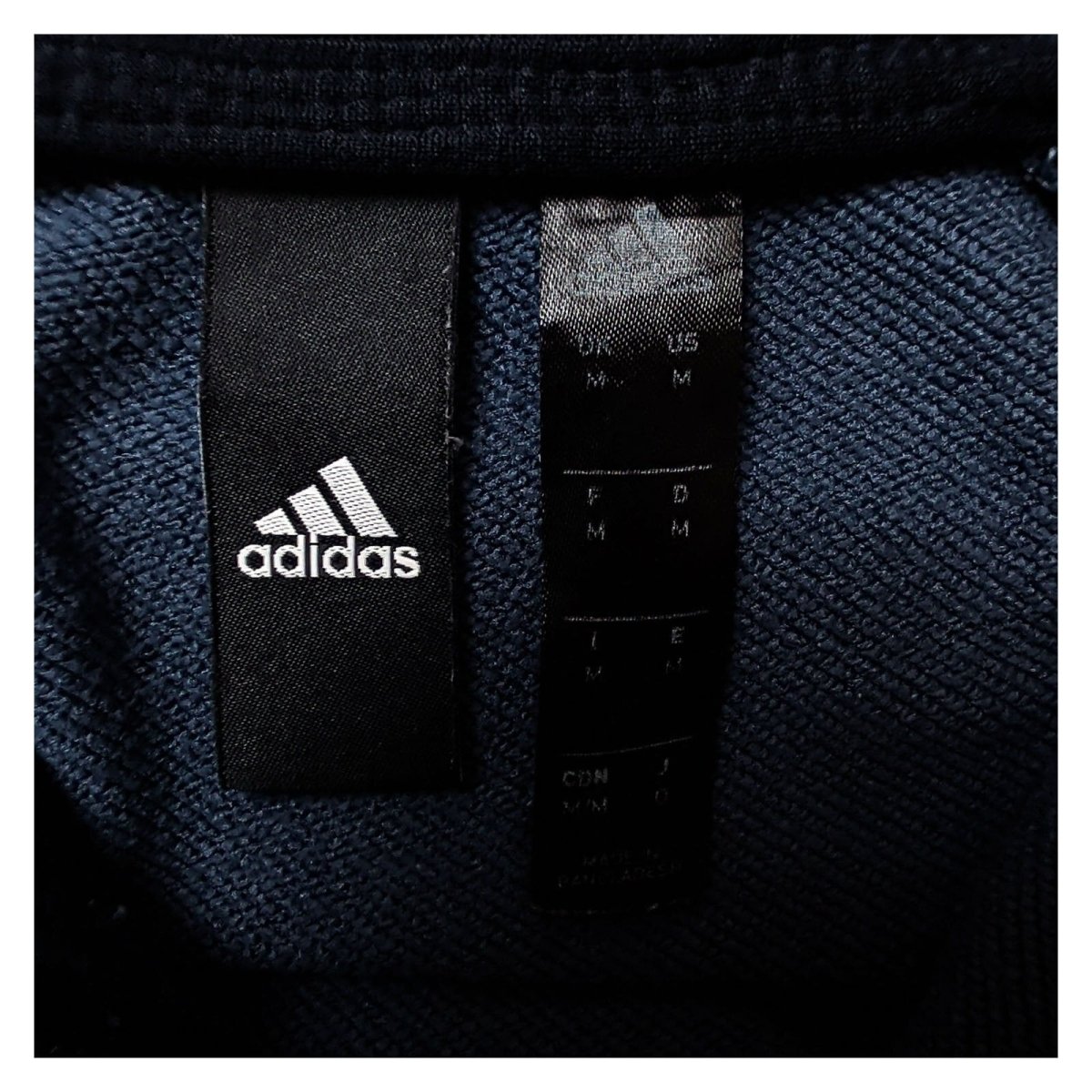 adidas Men's Hoodie Medium Navy Blue Black Striped Polyester – product photo 6 | RewearableUK
