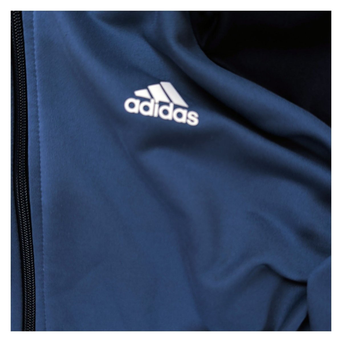 adidas Men's Hoodie Medium Navy Blue Black Striped Polyester – product photo 2 | RewearableUK