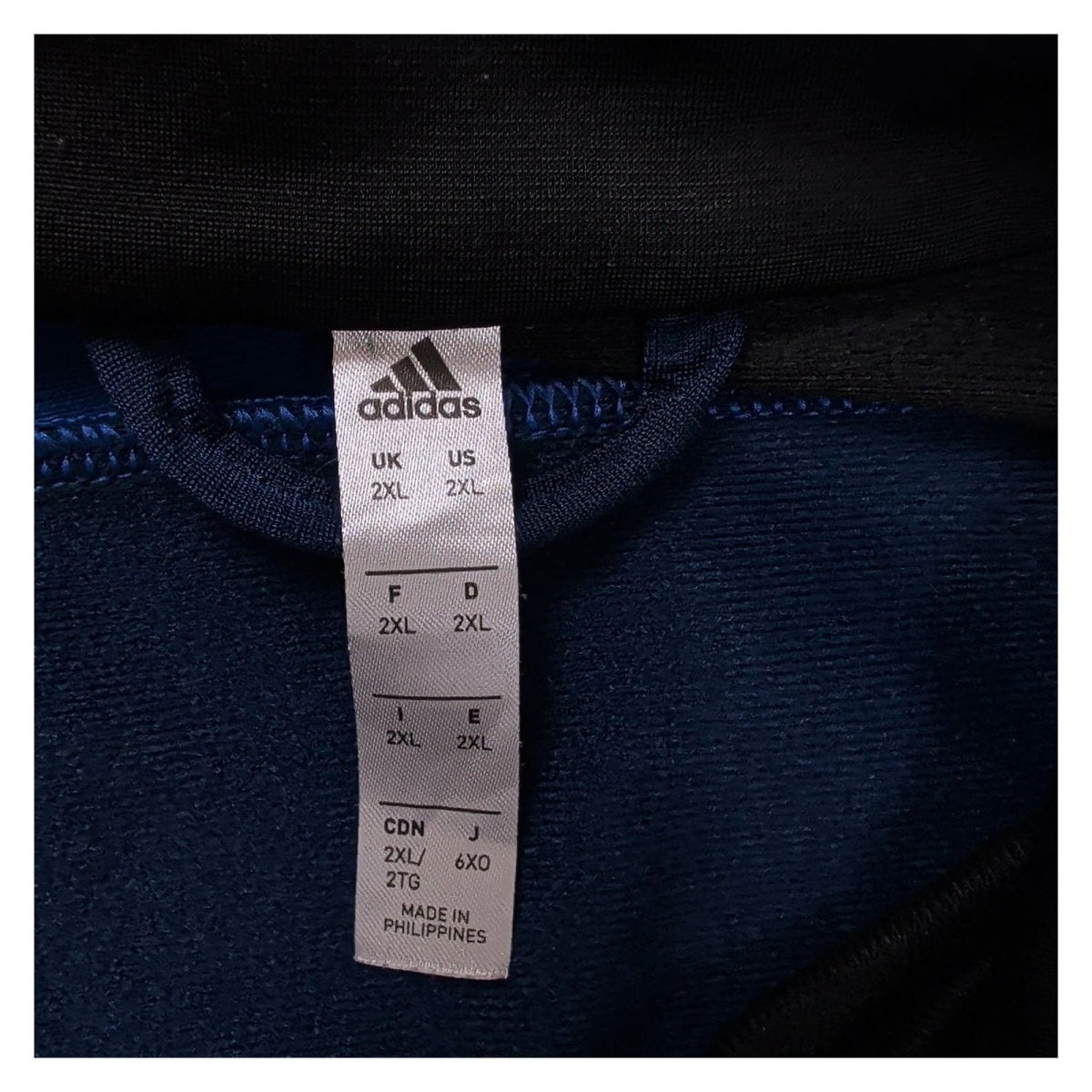 Adidas Men's Jacket 2XL Navy Blue Black Striped Polyester Sportswear – product photo 9 | RewearableUK