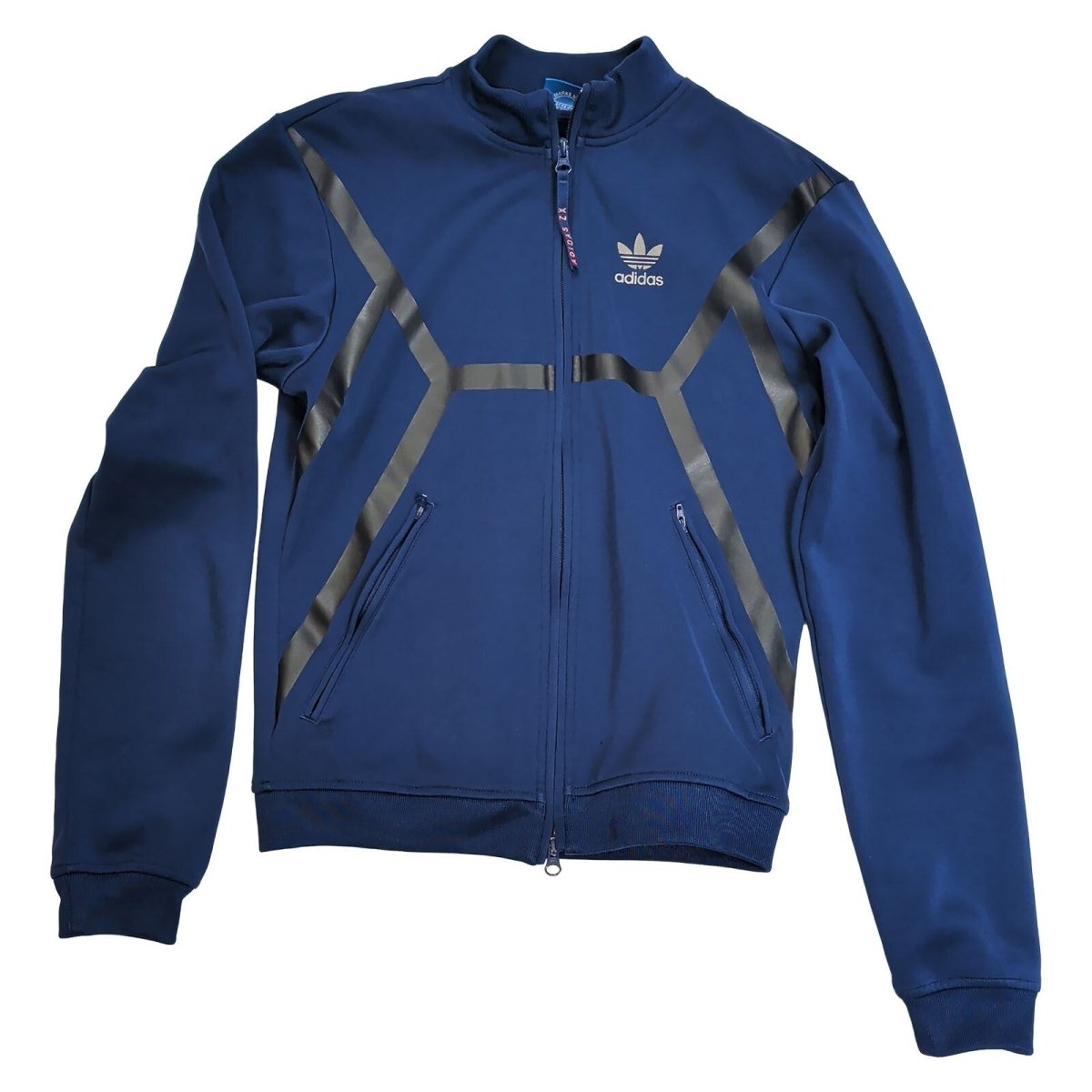 Adidas Men's Jacket S Navy Blue Striped Polyester Sportswear – product photo 3 | RewearableUK