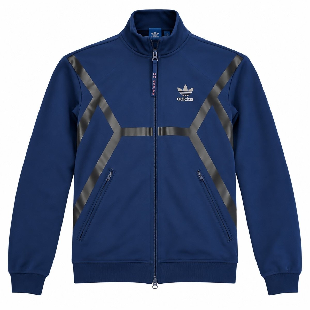 Adidas Men's Jacket S Navy Blue Striped Polyester Sportswear – product photo 1 | RewearableUK