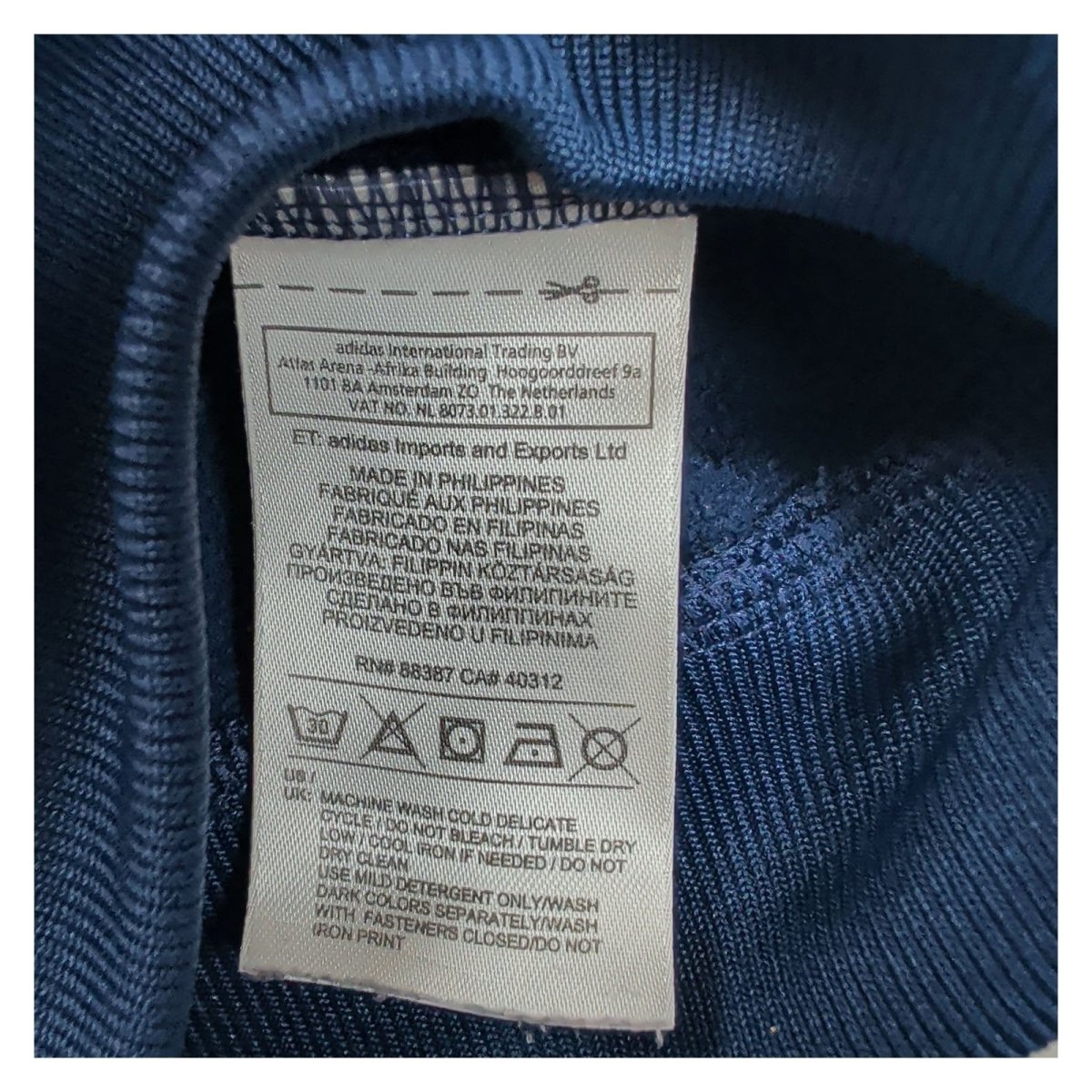 Adidas Men's Jacket S Navy Blue Striped Polyester Sportswear – product photo 7 | RewearableUK