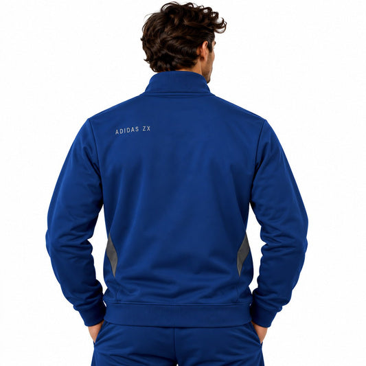 Adidas Men's Jacket S Navy Blue Striped Zip Polyester Casual – Jacket product photo 2 | RewearableUK