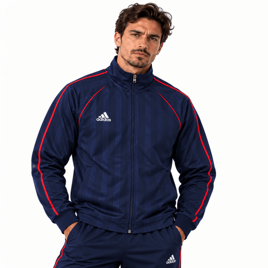 adidas Men's Navy Track Jacket S, Made in Japan Embroidered Graphic – Track Jacket product photo 1 | RewearableUK