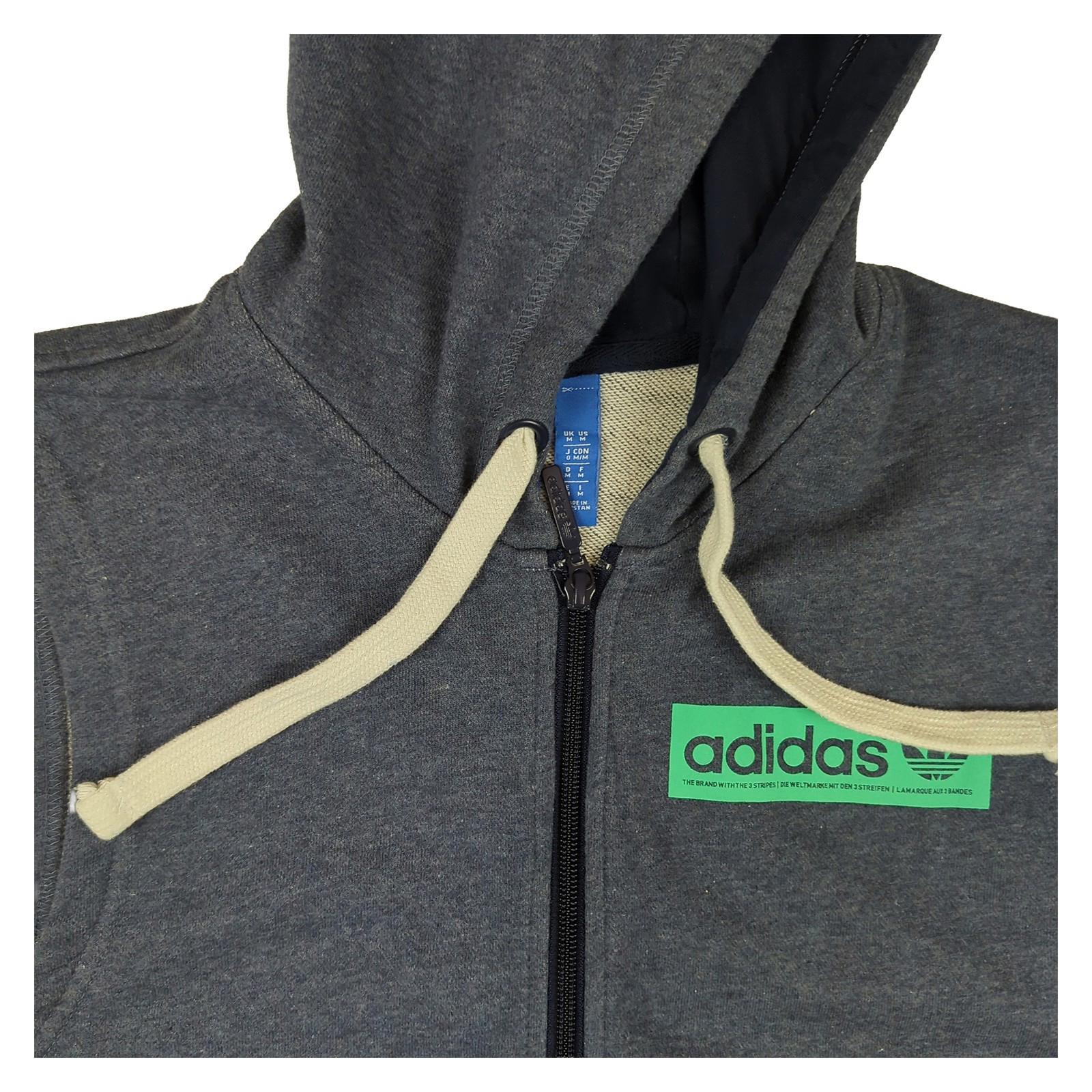 adidas Adidas Men's Sleeveless Hoodie Grey Size M Full Zip Athletic Gym Vest Excellent Sweater & Hoodie RewearableUK
