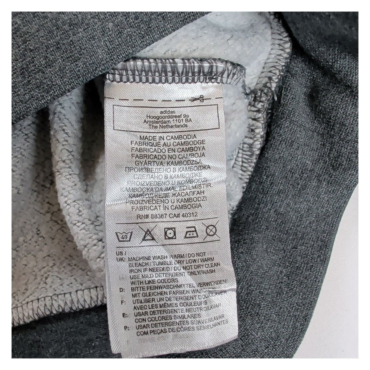 adidas Men's Sweatshirt L Grey Crew Neck Embroidered Logo Cotton Polyester – product photo 5 | RewearableUK