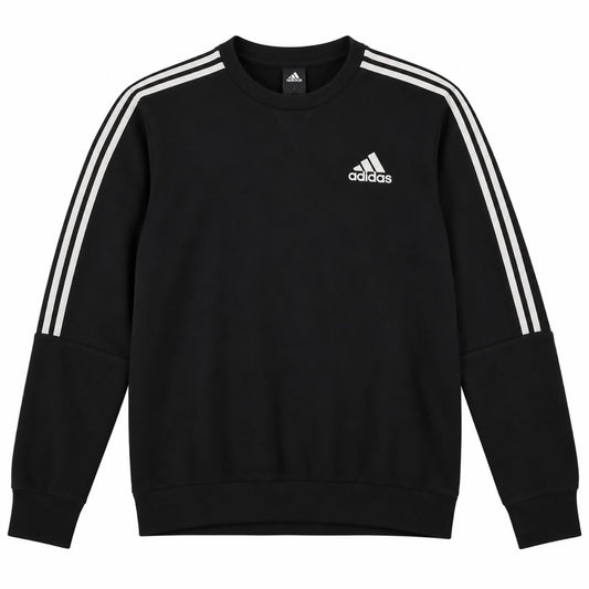Adidas Mens Sweatshirt Large Black Striped Logo Cotton – product photo 1 | RewearableUK
