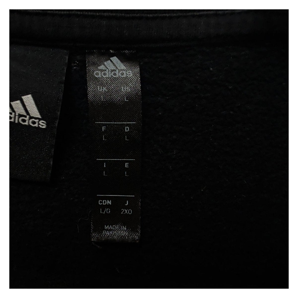 Adidas Mens Sweatshirt Large Black Striped Logo Cotton – product photo 5 | RewearableUK