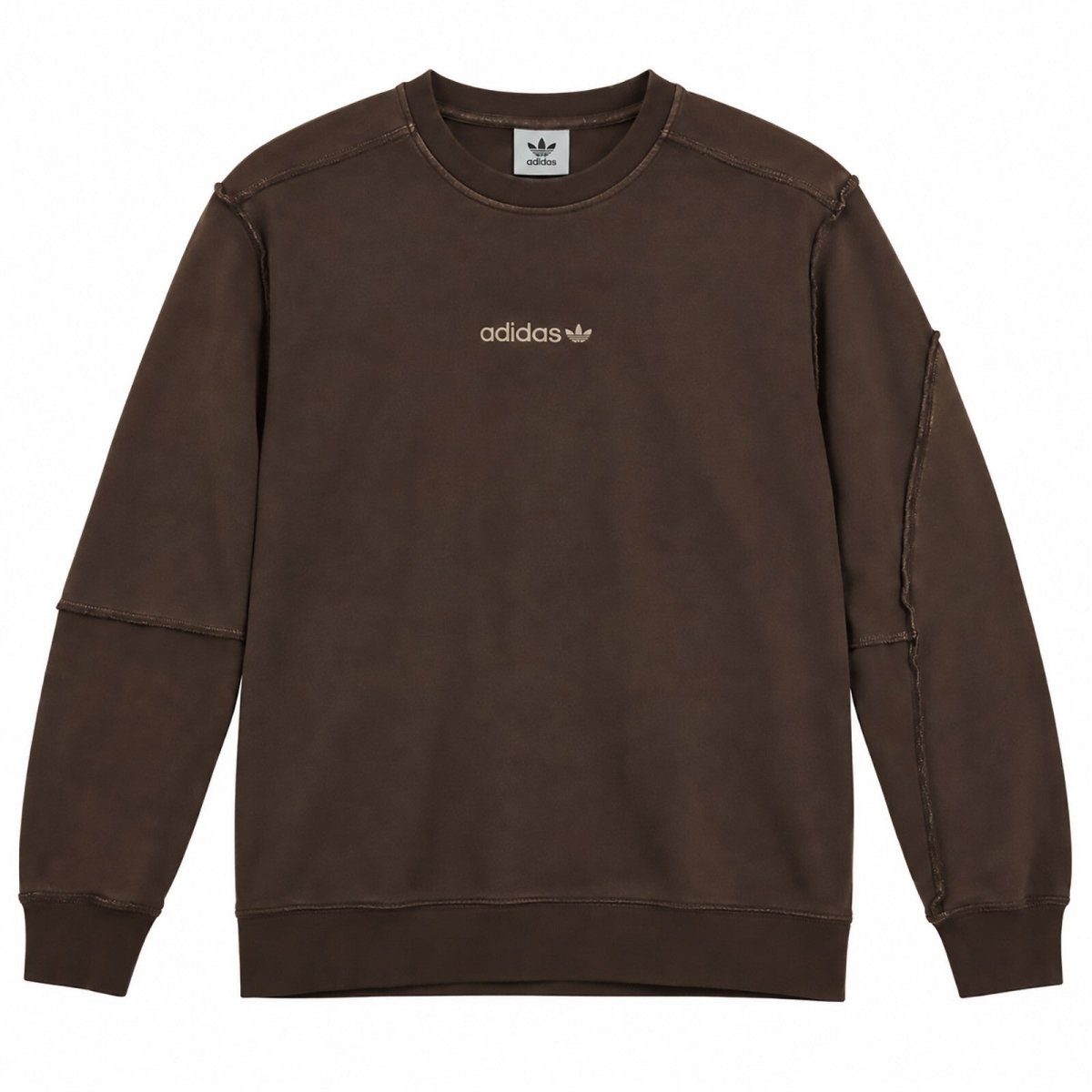 adidas Men's Sweatshirt S Brown Logo Cotton Crew Neck – product photo 1 | RewearableUK