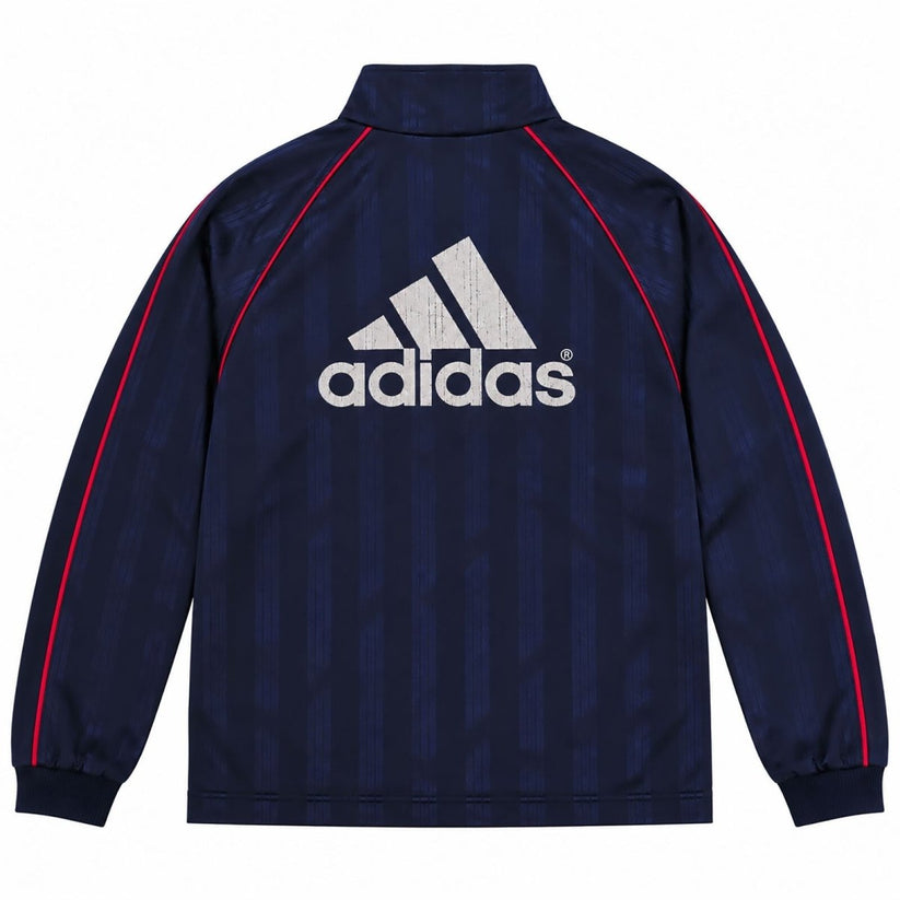 adidas Mens Track Jacket Size S Navy Blue Red Piping Full Zip Made in Japan – product photo 2 | RewearableUK