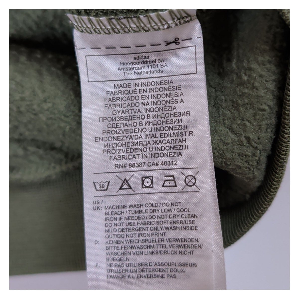 Adidas Originals Womens Trefoil Hoodie UK 8 Khaki Pastel Logo Front Back – product photo 5 | RewearableUK